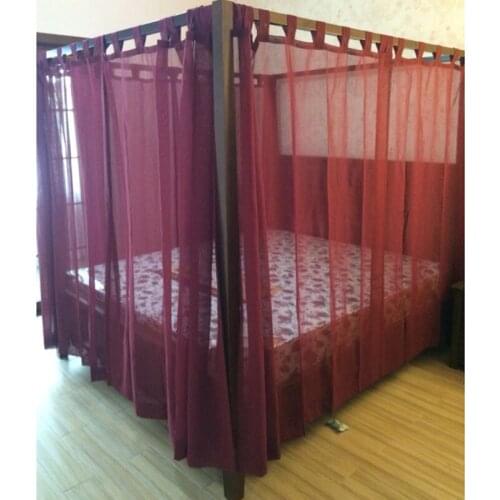 Luxury Queen King Wine Red Color Mosquito Net Curtain Valance Bed Canopy Decoration Princess Landing Square Palace Mosquito Nets