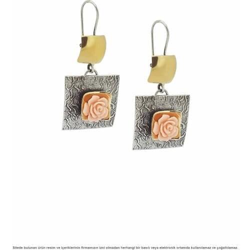 Silver Ceramic Stone Earrings Design