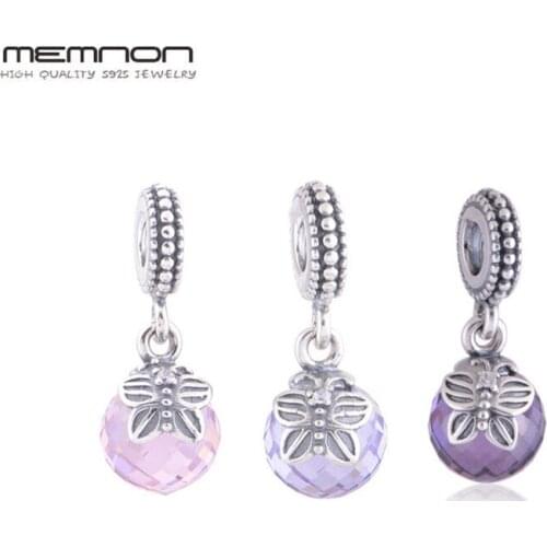 Silver Morning Butterfly dangle charms 925 silver sterling fine jewelry fit charm beads bracelets necklace DIY pendants DA058