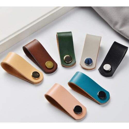 Nordic Style Italian Leather Drawer Handle Closet Shoe Cabinet Wine Cabinet Cabinet Handle Furniture Handle Hardware