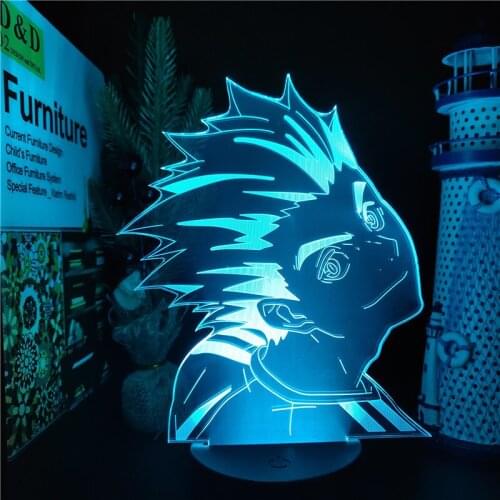 LED Lamp Haikyuu Bokuto Anime Figure 3D Night Light Home Decoration Lampara Manga Decoration Lighting Neon Sunset Lights Lampe