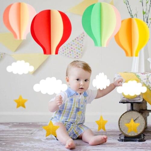 Three-dimensional Love Hot Air Balloon Cloud Pendant Bedroom Decoration Kindergarten Holiday Birthday Party Decorations Ornament