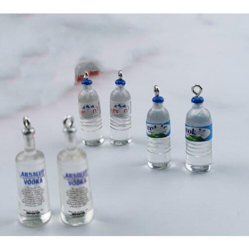 Yamily 10pcs/36*10mm Resin Simulation Water Bottle Charms Cocktail Bottle Pendant DIY Earring Necklace Jewelry Findings Making