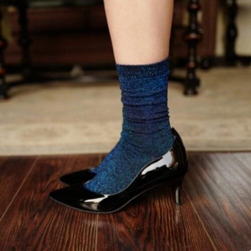 Hot Sales Fashion Womens Socks South Korea Style Fashion Silver Green Onions Piles Socks Soft High Quality