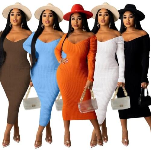 Dresses for women 2021 long sleeve bodycon dress fall clothes for women winter dresses long dress sexy wholesale