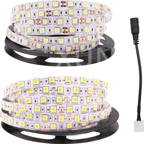1m 2m 3m 4m 5m 12V LED Strip Light SMD 5050 60Leds/m Flexible Led Tape Light White Warm White Led Strip 10MM PCB With DC Head