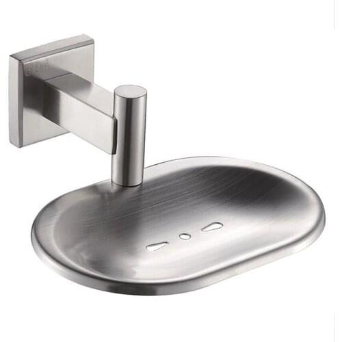 1 Set Stainless Steel Soap Holder Dish Drain Soap Box With Screws, Oval Shape Bathroom Soap Dishes Tray Storage Rack Accessories