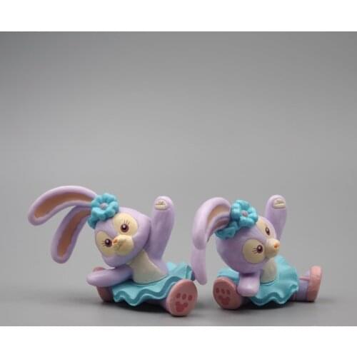 12PCS/lot 4cm Disney cute rabbit split rabbit ballet rabbit Stella rabbit doll DIY patch material decoration