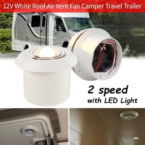 12V RV Roof Air Vent Grille 2 Speed Strong Wind Ceiling Exhaust Fan with LED Light for Caravan Motorhome Trailer