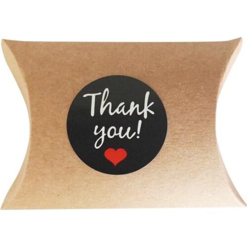 1200pcs/lot Black Background White Thank You Red Heart Decorative Sticker Kraft Paper Seal Sticker free shipping