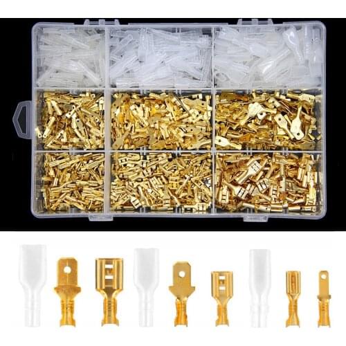 900x2.8/4.8/6.3mm Insulated Wire Crimp Sheath Connector Plug Crimping Box Connection Cross Electrical Spade Terminals Assortment