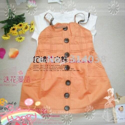 Free shiping 4 piece /lot girl fashion dree t-rhist+skirt a pairs cloth discount for best quality 100% cotton new arrival now