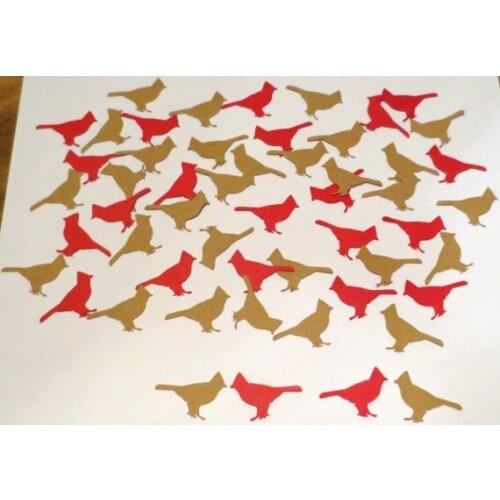 Cardinal Bird Confetti wedding birthday bridal baby shower party Table decor scrapbooking Confettis