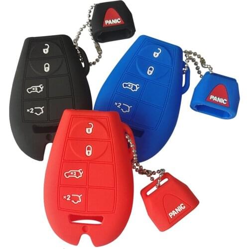 Case Car Key Cover For Fiat Chrysler 300 Silicone Key Cover For Dodge JCUV Ddart For Jeep Grand Cherokee Compass Patriot Key Bag