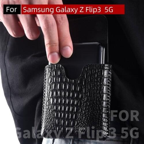 Genuine Leather Case Pouch New Case For Samsung Galaxy Z Flip 3 Case Pouch Bag For Galaxy Z Flip3 5G Case