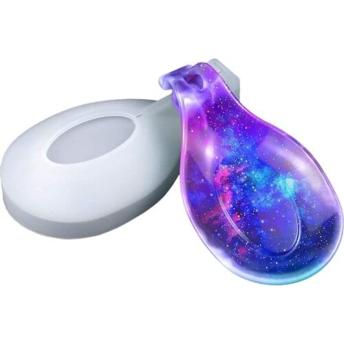 Spoon Holder Silicone Mold Almond-shaped Epoxy Resin Mold For Cutlery Racks Candy Trays Fruit Trays Kitchen Utensils