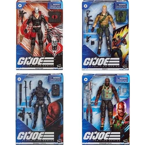 Hasbro GIJOE Figures Duke Snake Eyes Destro Roadblock Scarlett Action Figure Model Toys Collectibles G.I. Joe Classified Series