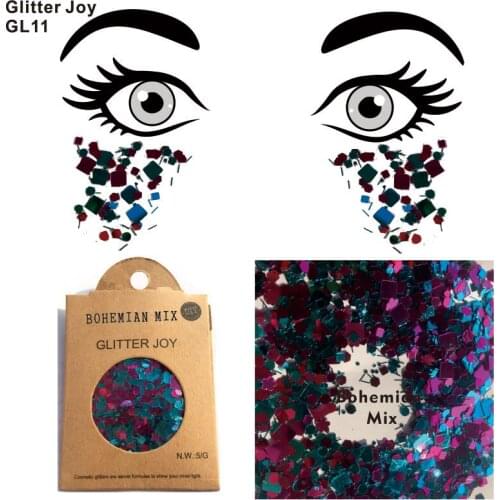 GL11 one pack of Bohemian Mix Festival Face& Body Glitter Party Make Up Cosmetic Glitters Body Carnival Decor