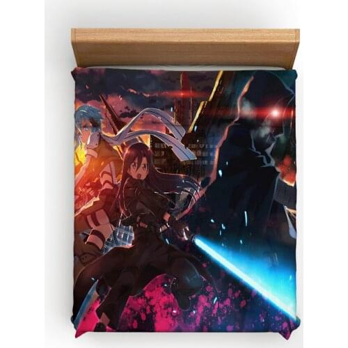 Anime Sword Art Online Duvet Cover 3D Printing 3pcs Comforter Bedding Set Cartoon Quilt Cover Queen King Size Home Textiles