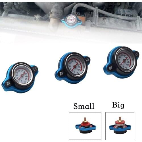 Car Motorcycle Styling D1 Spec Thermo Radiator Cap Tank Cover Water Temperature Gauge with Utility Safe 0.9 Bar/ 1.1 Bar/1.3 Bar