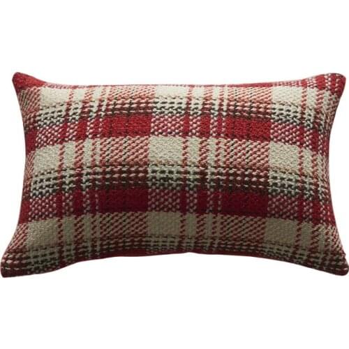 Square rectangle plaid knitted sofa cushion cover 45*45 30*50 50*50 no inner black red cushion cases for home dec X64
