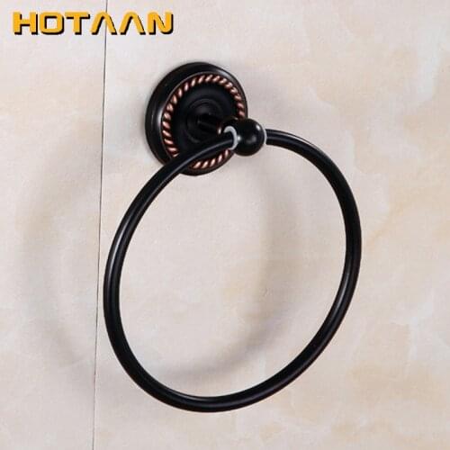 HOT SELLING, FREE SHIPPING, Bathroom towel holder, solid brass Wall-Mounted Round antique brass Towel Ring ,YT-12291-H