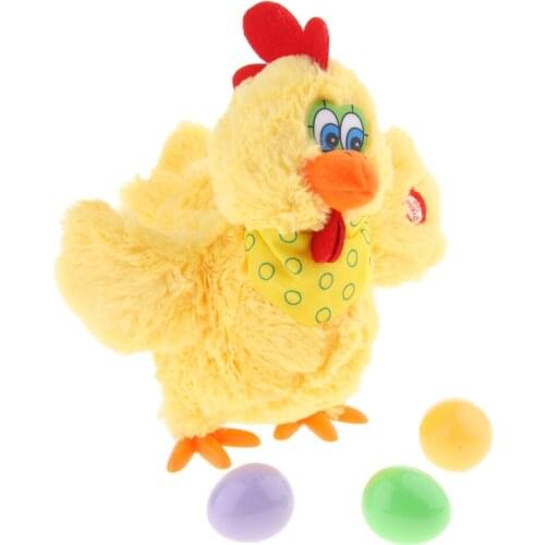 Lovely Raw Hens Lay Chicken Eggs Crazy Singing and Dancing Electric Pet Dolls Plush Toys Birthday Gifts