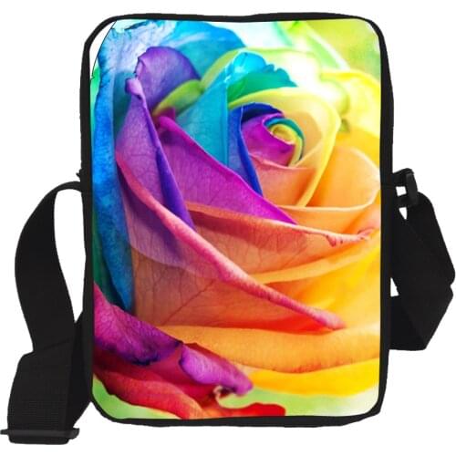 Fashion Colorful Flower Ladies Handbags Floral Printed Girls Gifts Messenger Bags Travel Crossbody Bag For Women Casual Bags