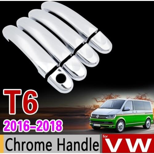 For VW T6 Chrome Handle Cover Trim Set for Volkswagen Transporter Caravelle Multivan California Car Accessories Car Styling