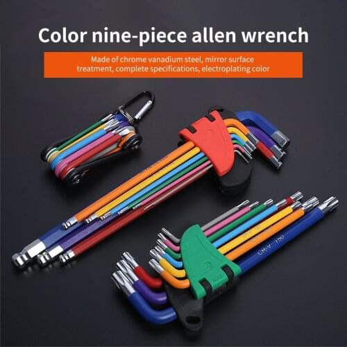 Allen Key Set Hex Wrench Screwdriver Set Hexagon Spanner Universal 9Pcs Ball-End Hex Allen Keys Tool L Type Hand Tools Kit