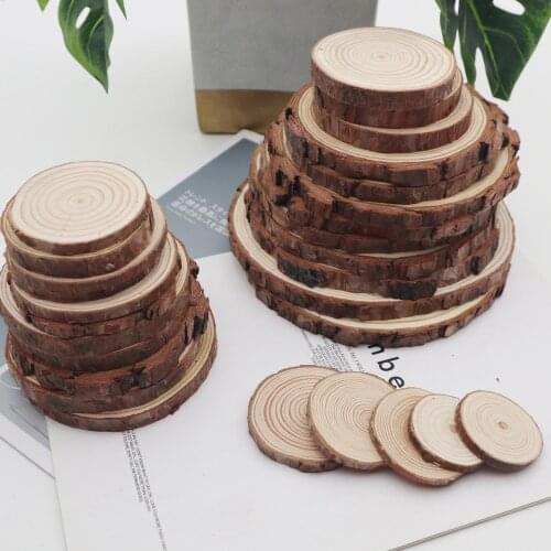 Unfinished Natural Wood Slices 3-20cm Thick Craft Wood kit Circles Crafts Christmas Ornaments DIY Crafts With Bark For Crafts
