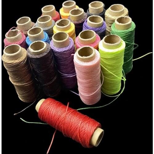 MIUSIE 1Pcs 50M 150D 1mm Leather Waxed Thread Cord for DIY Handicraft Tool Hand Stitching Thread Flat Waxed Sewing Line