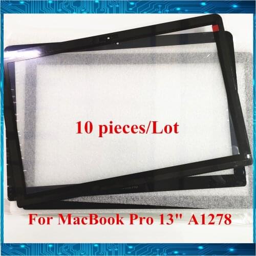 10PCS/Lot New Front LCD A1278 Glass Cover for MacBook Pro Unibody 13" A1278 Display Glass with Adhesive 2008 2009 2010 2011 2012
