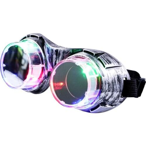 Silver LED Party glasses flashing light up fun glasses for April Fools' Day or Easter gift present Halloween rave party toy