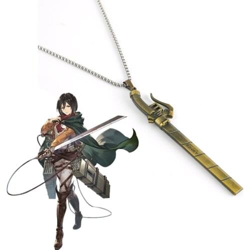Anime Attack On Titan Necklace Super Sharp Blade Weapon Anti Titans Shingeki No Kyojin Metal Pendant Choker Gift For Men Cosplay