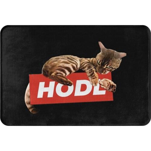 Bitcoin Crypto Miners Meme Non-slip Doormat Living Room Mat Cat Hodl Your Hallway Carpet Welcome Rug Home Decorative
