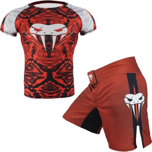 Rashguard mma jiu jitsu T-shirt muay thai mma shorts fight sanda kickboxing boxing jerseys Snake Camouflage fitness mma clothing