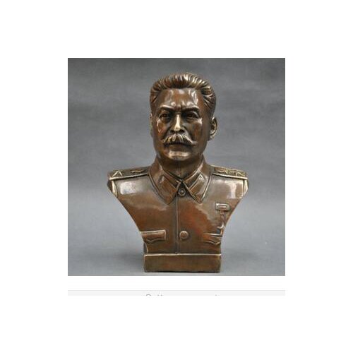 Collecting OLD copper decoration bronze 6'' Elaborate Russian Leader Joseph Stalin Bust Bronze Statue sculpture