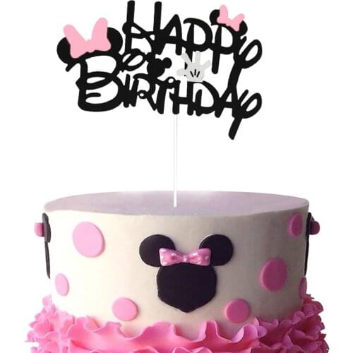Disney Minnie Cake Topper kid favor 1st birthday party DIY decor banner cake decor birthday party Disposable tableware supplies