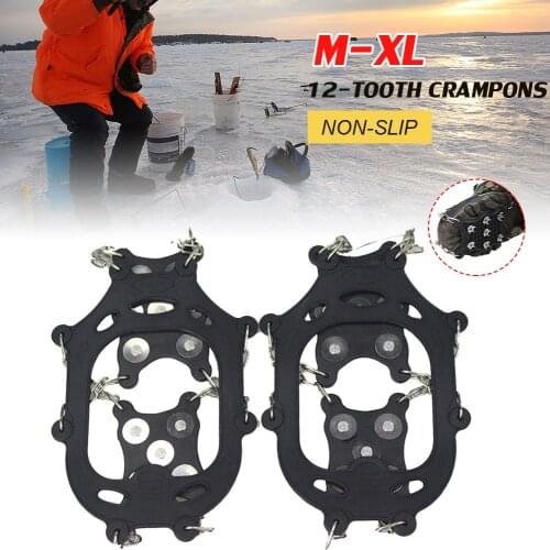 Outdoor Ice Snow Grips Traction Cleats with 12 Studs Climbing Crampons Anti-Slip Cleats for Winter Hiking Climbing accessories