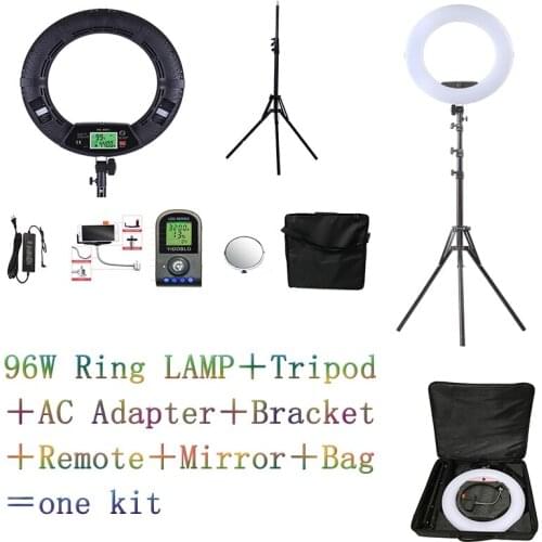 Yidoblo Black FE-480II 5600K Dimmable Camera Ring Light 480 LED Video Light Lamp LCD RC Photographic Lighting +2M stand+ handbag