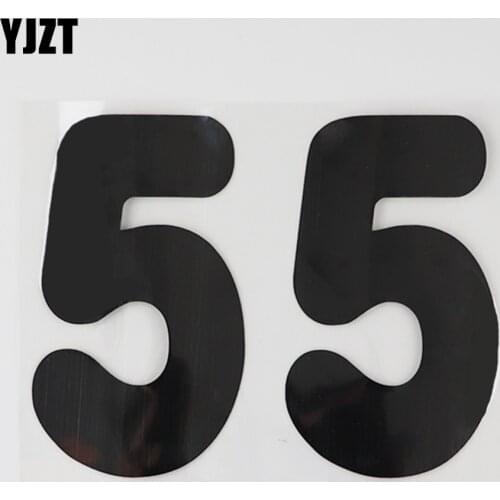 YJZT 15.3CM*11.9CM Personality Motorcycle Decals Racing Vinyl Basketball 55 Numbers Car Sticker 13D-0446