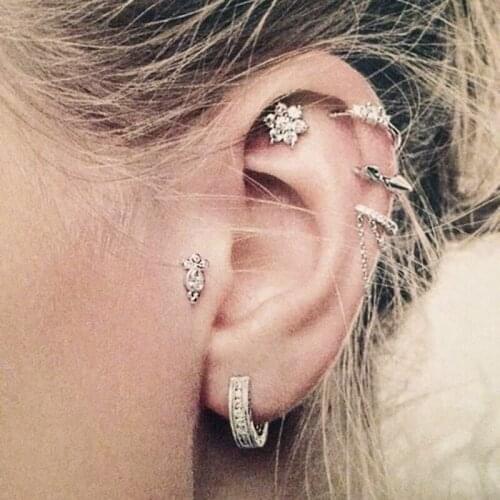 YWZIXLN 2020 Boho Fashion Earrings Jewelry Vintage Rivet Crystal Flower Earring Set For Women Wholesale E0117