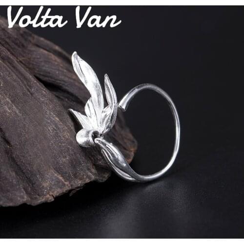 Volta Van Women Rings 925 Sterling Silver 2021 New Elegant Fine Jewelry Orchid Vintage Concise Design Fashion Opening Rings