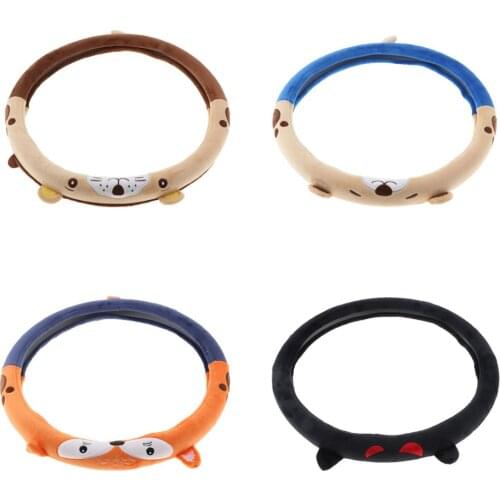 Women Ladies Lovely Cartoon Car/Auto Steering Wheel Cover Antislip Protector Sleeve Plush