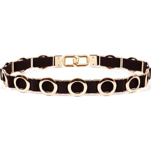 Women Punk Full Metal Mirror skinny Waist Belt 2019 Metallic Gold Plate 3cm Wide Chains Lady ceinture sashes for dresses RT81