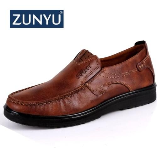 ZUNYU New Trademark Size 38-47 Upscale Men Casual Shoes Fashion Leather Shoes For Men Summer MenS Flat Shoes Dropshipping