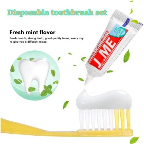 1-15pc Disposable Toothbrush Hotel Portable Tooth Brush Set Soft Bristle Charcoal Teeth With Toothpaste Toothbrushes Oral Care