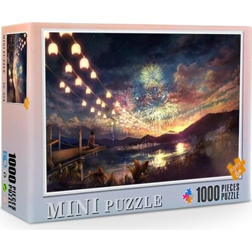1000pcs Jigsaws Gorgeous fireworks night view Photo for Family Game Children Adult Relief Stress Toy Hotel room Decoration