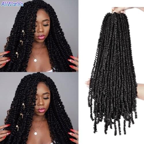 18 Inch Fluffy Loks Crochet Braids Ombre Spring Twists Hair Synthetic Braiding Hair Extensions Braids Passion Twist For Women